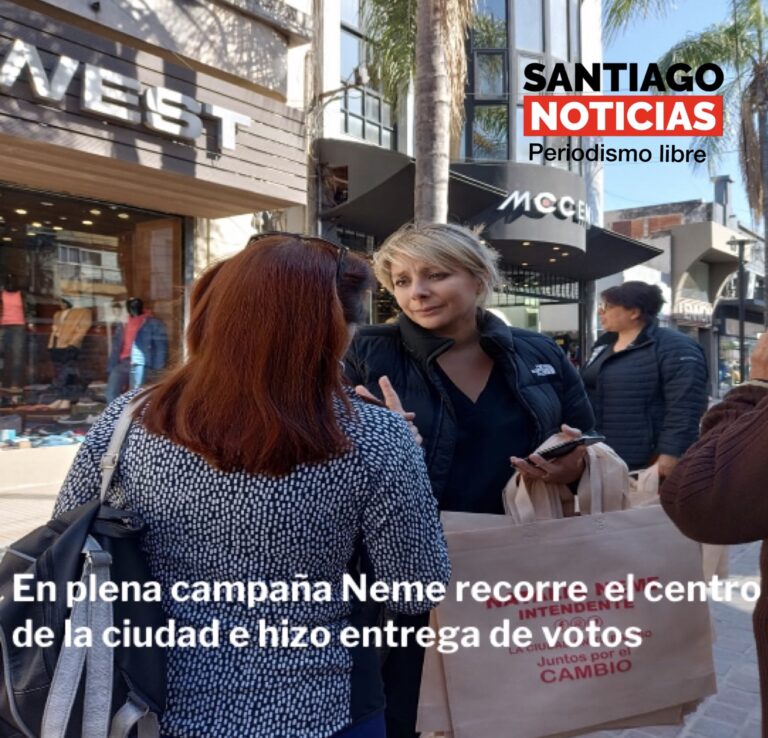EN PLENA CAMPAÑA NEME RECORRE  EL CENTRO DE LA CIUDAD E HIZO ENTREGA DE VOTOS
