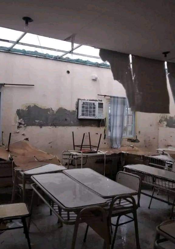 El Simbolar: el temporal causó destrozos en escuela